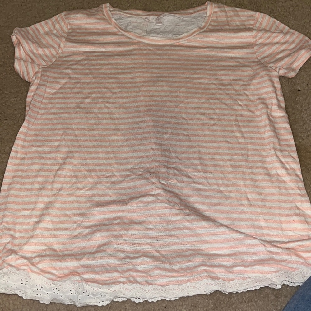 LC Lauren Conrad Pink and White Striped Top